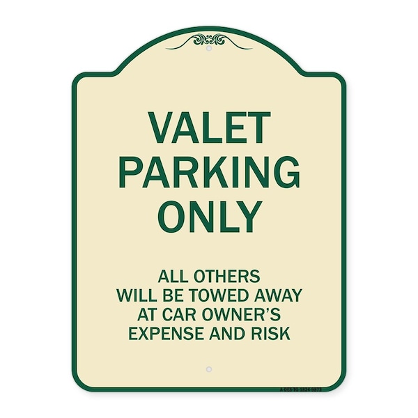 Signmission Designer Series-Valet Parking All Others Will Be Towed Away Car Owner, 24" x 18", TG-1824-9873 A-DES-TG-1824-9873 - main